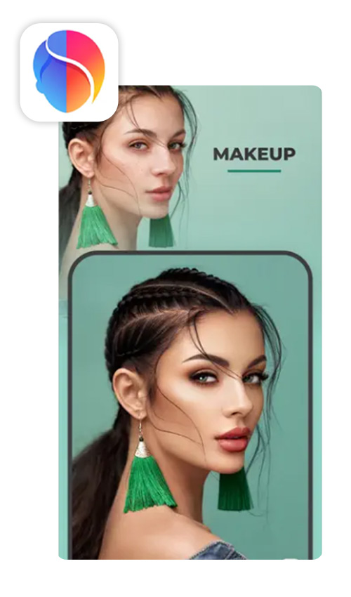 UI of FaceApp to put on eye makeup